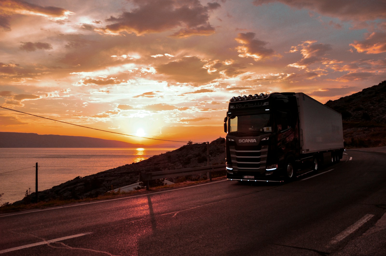 a truck on a road